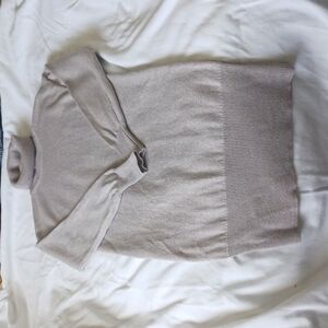 Aritzia Wilfred Wool Turtleneck Sweater Dress, Size XXS, Grey/Beige Colour